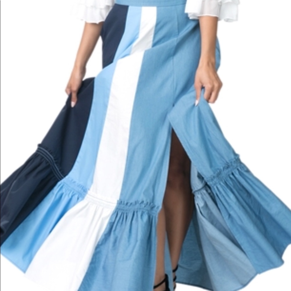 Multi blue and white skirt